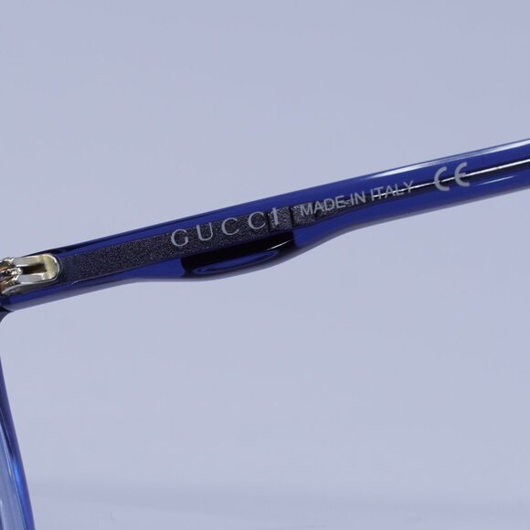 Gucci GG0333OA 003 Eyeglasses Transparent Blue 55mm Rectangle Frame - Picture 7 of 11